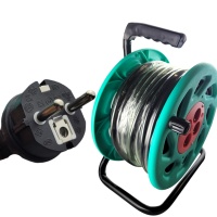 Удлинитель силовой на катушке 45 метров, синий (3067) оптом