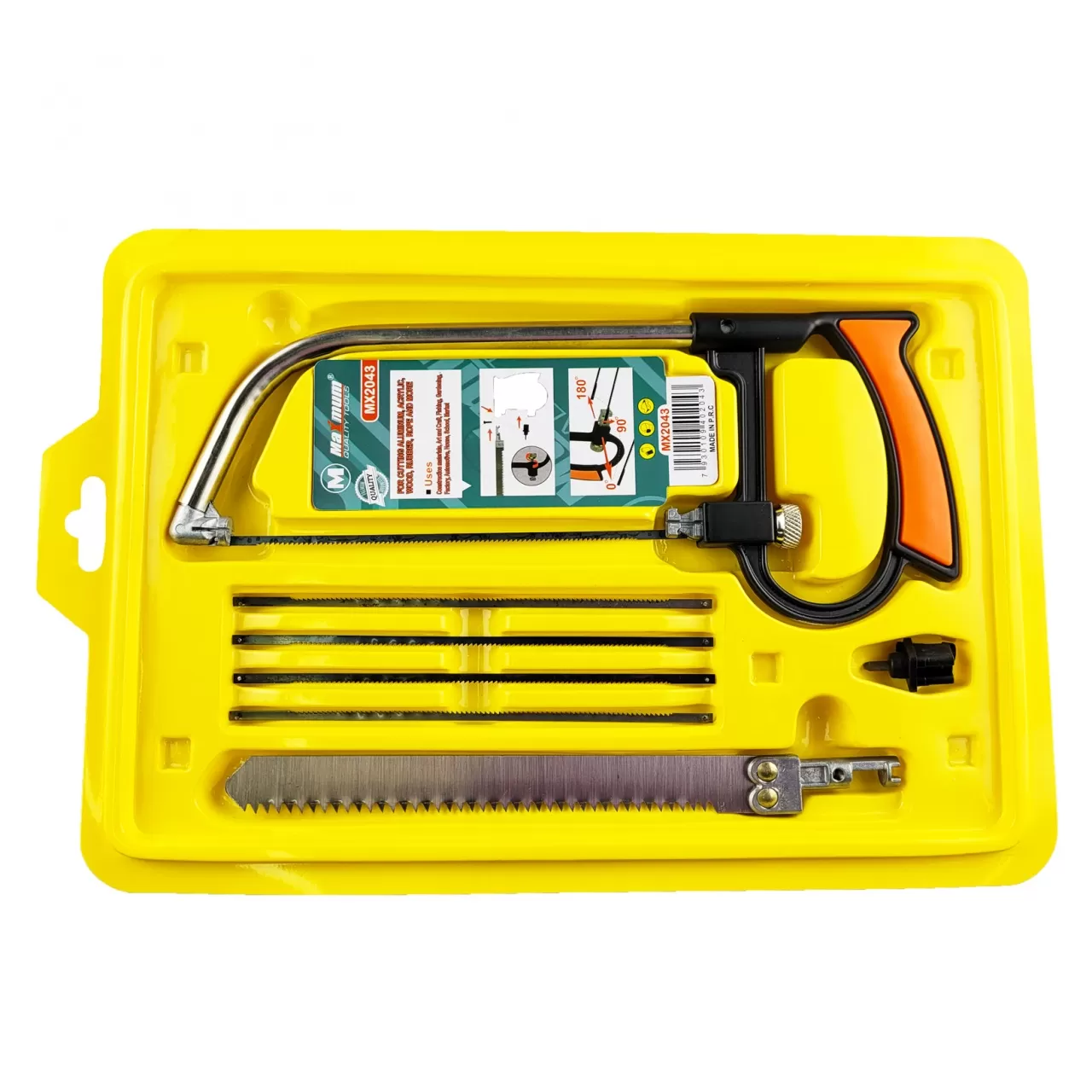 Ручная мини пила 150 мм, 200 мм + 6 сменных лезвий, с пластиковой рукояткой (2666)